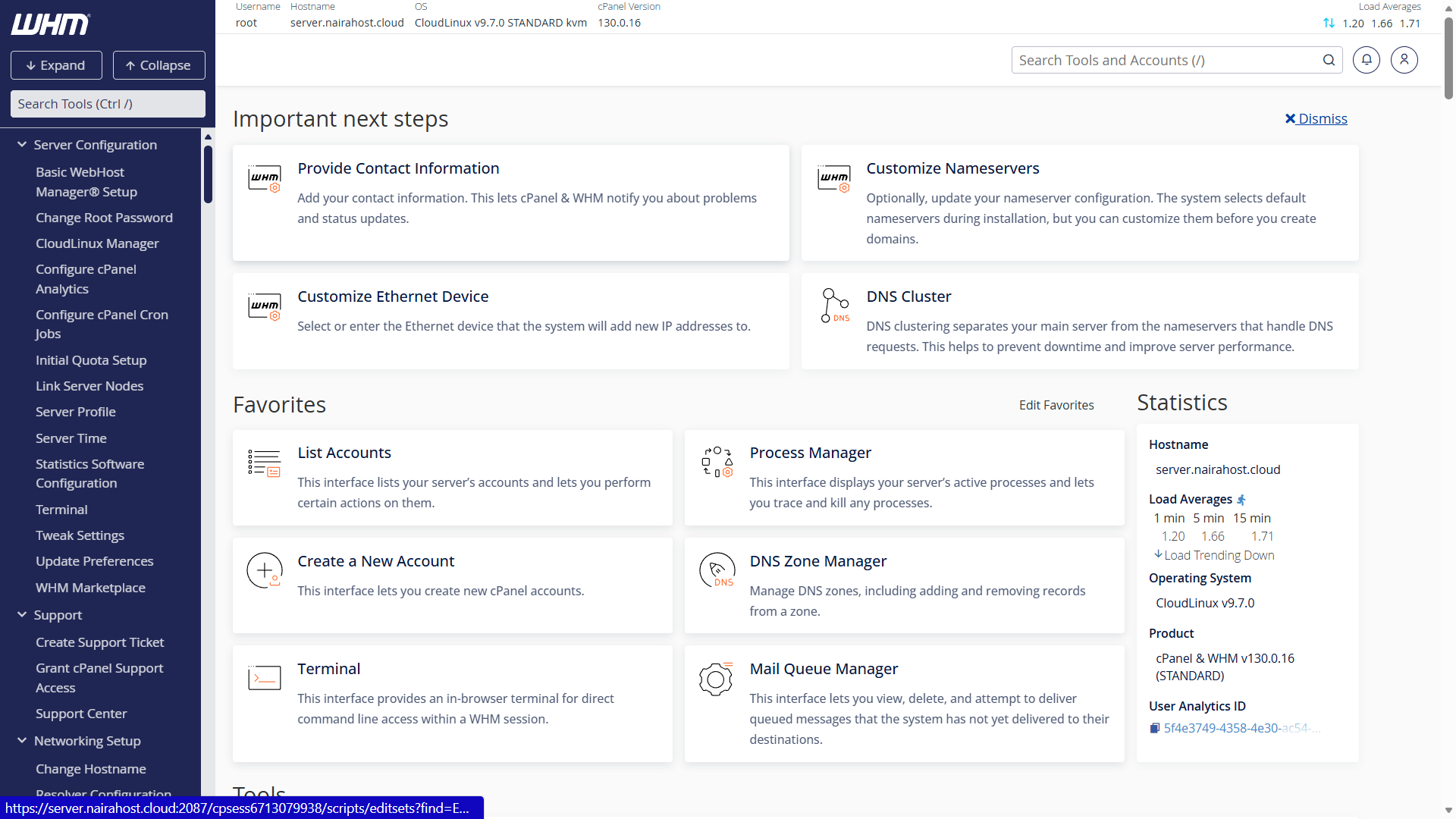 NairaHost Master Reseller Hosting dashboard screenshot for Nigeria and Africa