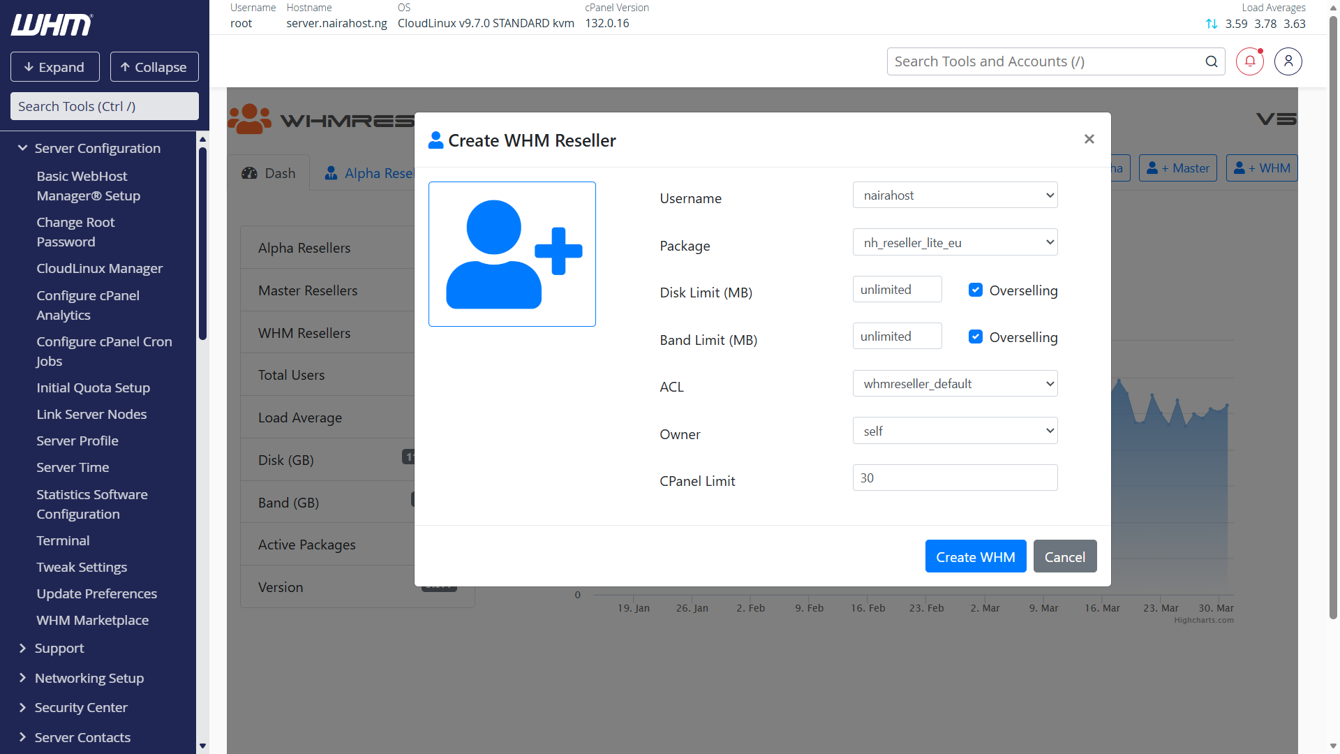 Master reseller billing and white label screenshot by NairaHost