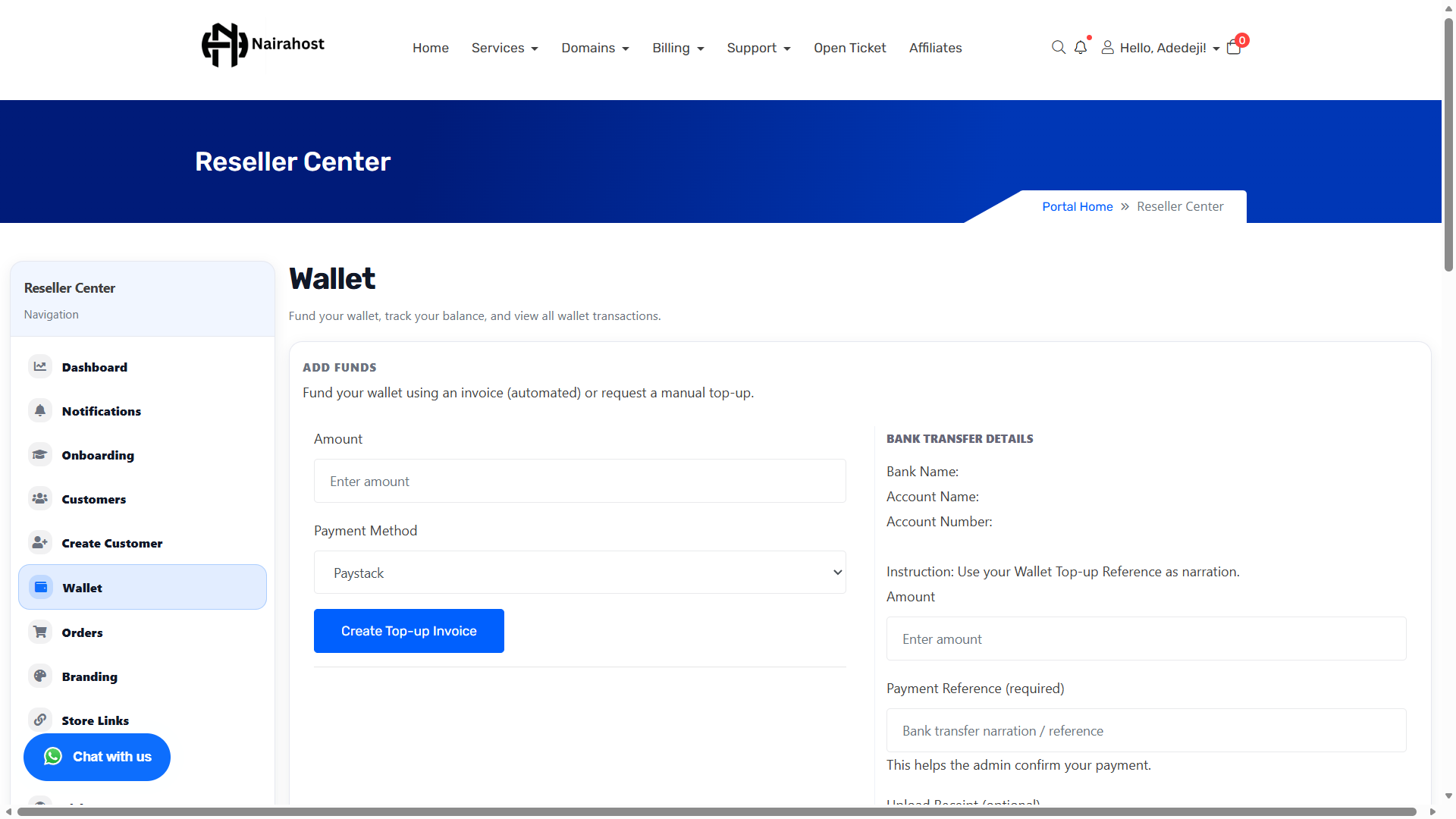Wallet Funding